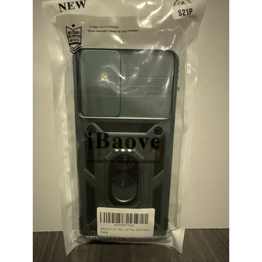 iBaove for S21 Plus Galaxy S21 Plus, Black New Kickstand Camera Lens Cover